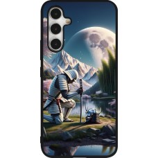 Samsung Galaxy A54 Case Hülle - Silikon schwarz Samurai Katana Mond