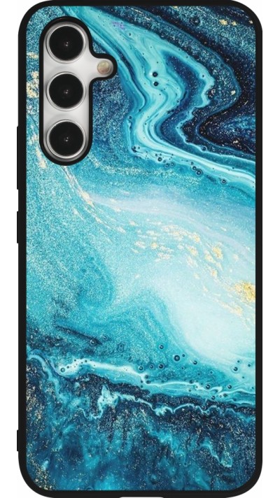 Samsung Galaxy A54 Case Hülle - Silikon schwarz Sea Foam Blue