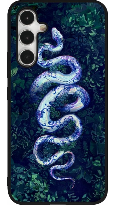 Samsung Galaxy A54 Case Hülle - Silikon schwarz Snake Blue Anaconda