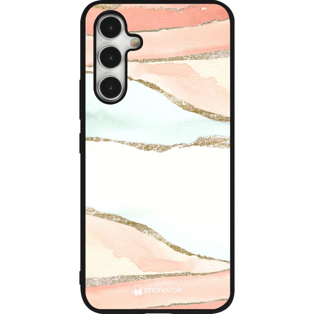 Coque Samsung Galaxy A54 5G - Silicone rigide noir Shimmering Orange