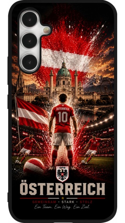 Coque Samsung Galaxy A54 5G - Silicone rigide noir Football Autriche splash 2026