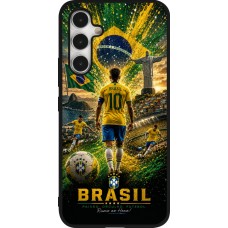 Coque Samsung Galaxy A54 5G - Silicone rigide noir Football Brésil splash 2026