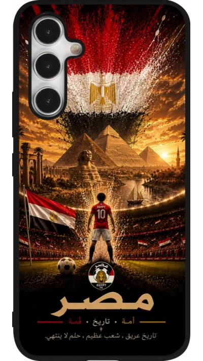 Coque Samsung Galaxy A54 5G - Silicone rigide noir Football Égypte splash 2026