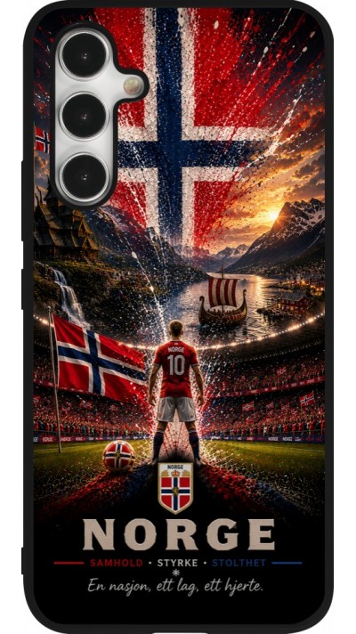 Coque Samsung Galaxy A54 5G - Silicone rigide noir Football Norvège splash 2026