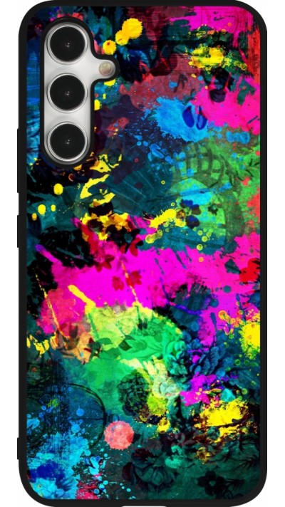 Samsung Galaxy A54 Case Hülle - Silikon schwarz Splash paint