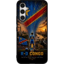 Coque Samsung Galaxy A54 5G - Silicone rigide noir Football République démocratique du Congo splash 2026