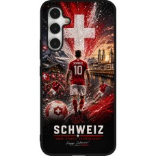 Coque Samsung Galaxy A54 5G - Silicone rigide noir Football Schweiz splash 2026