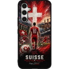 Coque Samsung Galaxy A54 5G - Silicone rigide noir Football Suisse splash 2026