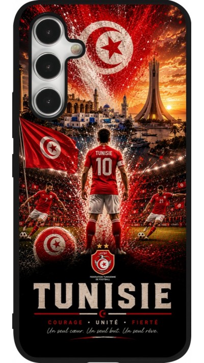 Coque Samsung Galaxy A54 5G - Silicone rigide noir Football Tunisie splash 2026