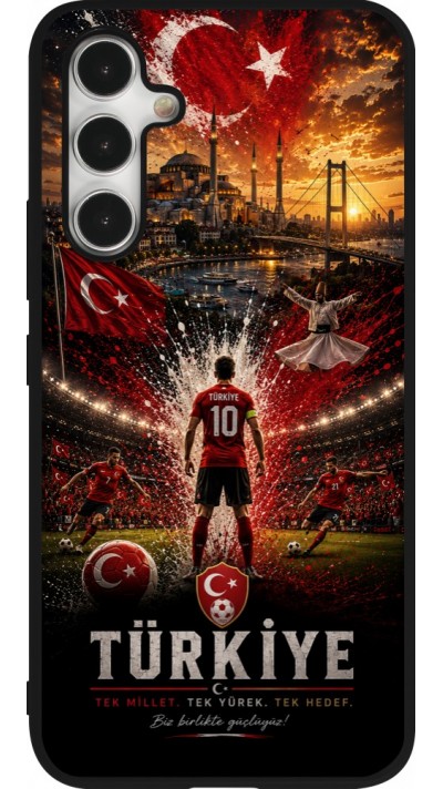 Coque Samsung Galaxy A54 5G - Silicone rigide noir Football Turquie splash 2026