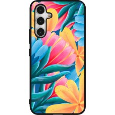 Samsung Galaxy A54 Case Hülle - Silikon schwarz Spring 23 colorful flowers