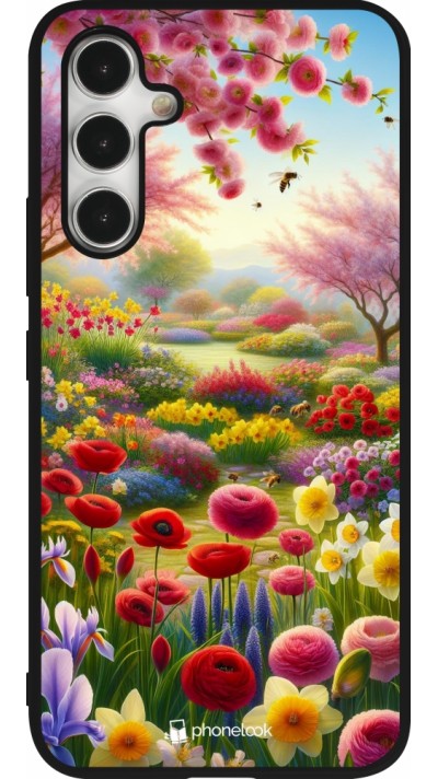 Coque Samsung Galaxy A54 5G - Silicone rigide noir Spring 25 Bouquet printemps