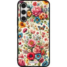 Coque Samsung Galaxy A54 5G - Silicone rigide noir Spring 25 printemps fleuri