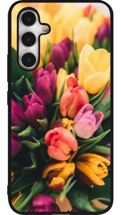 Coque Samsung Galaxy A54 5G - Silicone rigide noir Bouquet of tulips 2026