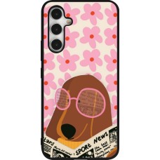 Coque Samsung Galaxy A54 5G - Silicone rigide noir Dog with newspaper 2026