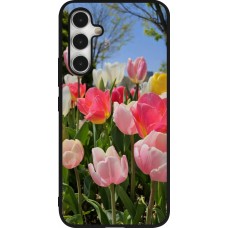 Coque Samsung Galaxy A54 5G - Silicone rigide noir Tulips 2026