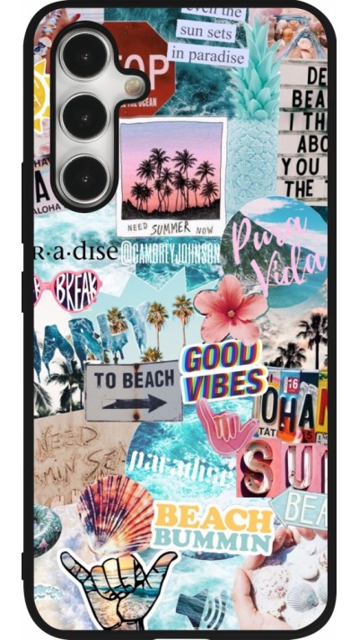 Samsung Galaxy A54 Case Hülle - Silikon schwarz Summer 20 collage