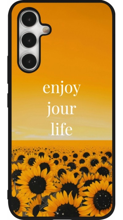 Coque Samsung Galaxy A54 5G - Silicone rigide noir Summer 2025 Enjoy your life