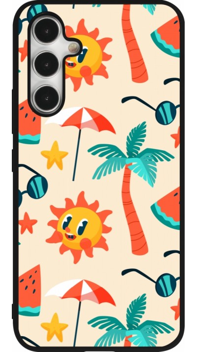 Coque Samsung Galaxy A54 5G - Silicone rigide noir Summer 2025 Pattern soleil