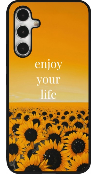 Coque Samsung Galaxy A54 5G - Silicone rigide noir Summer 2026 Enjoy your life