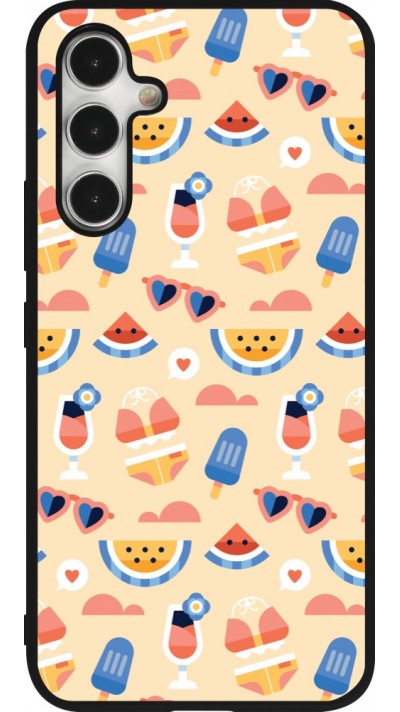 Samsung Galaxy A54 Case Hülle - Silikon schwarz Pattern Summer 2026