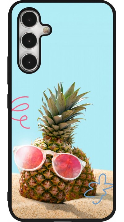 Samsung Galaxy A54 Case Hülle - Silikon schwarz Pineapple with glasses Summer 2026