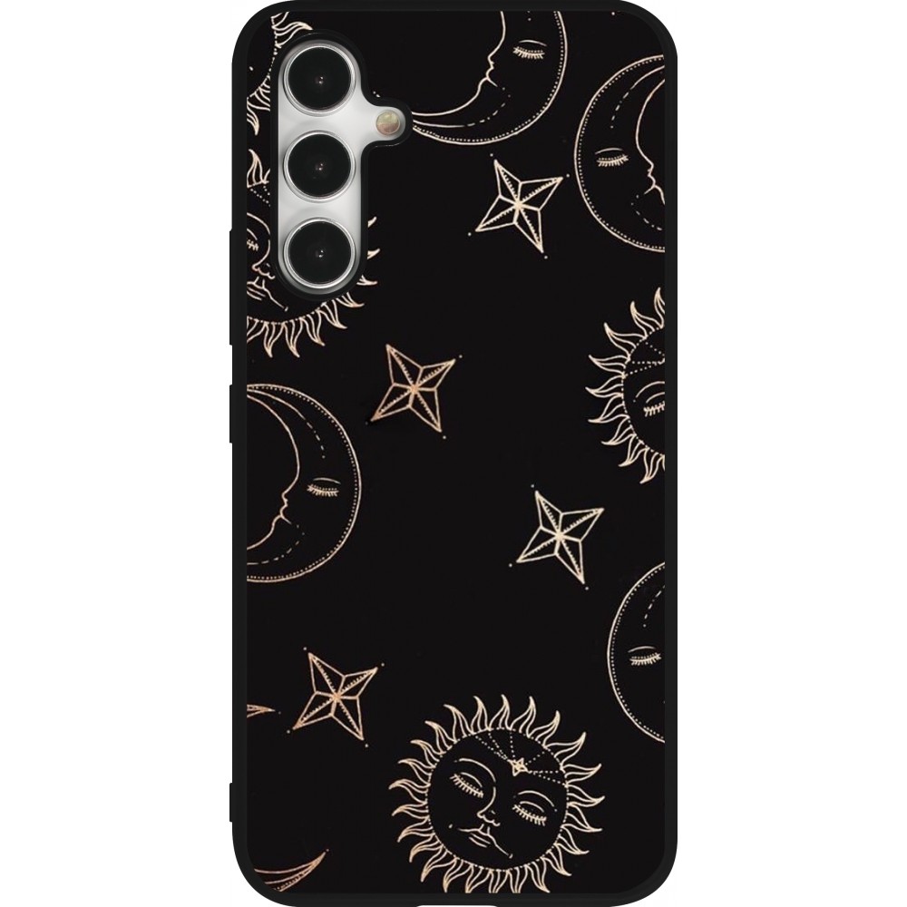 Samsung Galaxy A54 Case Hülle - Silikon schwarz Suns and Moons