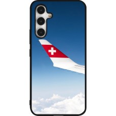 Coque Samsung Galaxy A54 5G - Silicone rigide noir Fête Nationale Suisse Sky Swiss Flag