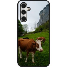 Coque Samsung Galaxy A54 5G - Silicone rigide noir Fête Nationale Suisse Vaches