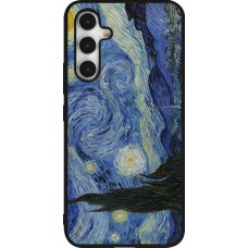 Samsung Galaxy A54 Case Hülle - Silikon schwarz Kunstbild - Sternennacht - Van Gogh