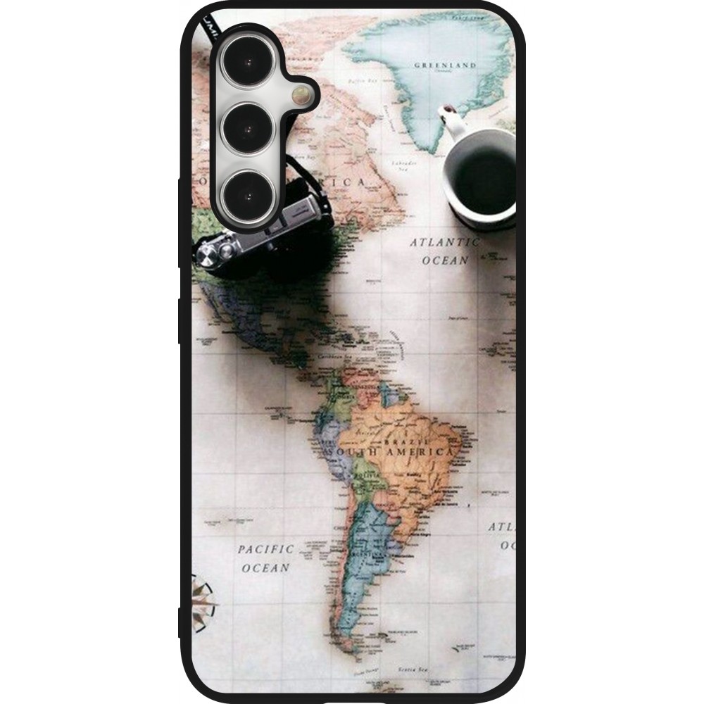 Samsung Galaxy A54 Case Hülle - Silikon schwarz Travel 01