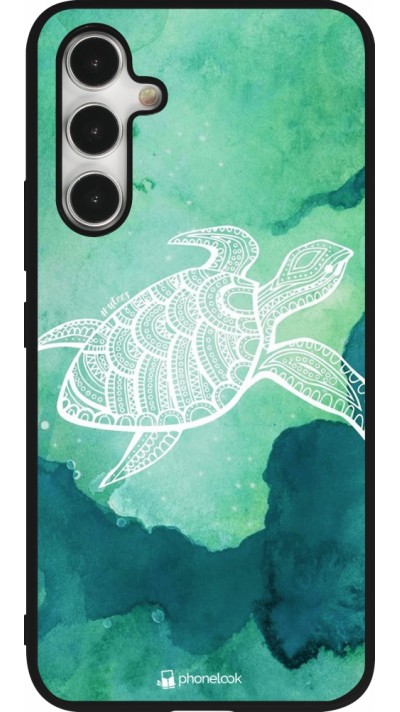 Coque Samsung Galaxy A54 5G - Silicone rigide noir Turtle Aztec Watercolor