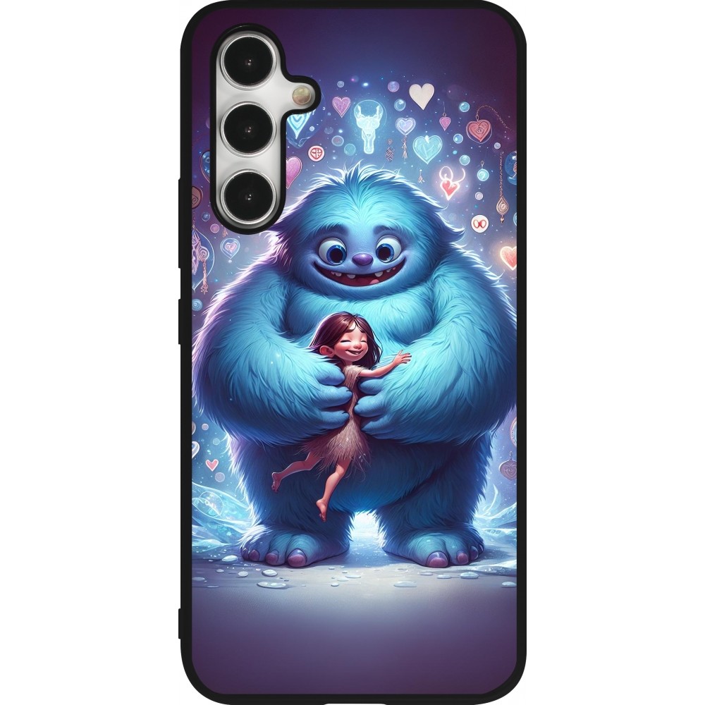 Samsung Galaxy A54 Case Hülle - Silikon schwarz Valentin 2024 Flauschige Liebe