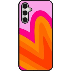 Coque Samsung Galaxy A54 5G - Silicone rigide noir Valentine 2024 heart gradient
