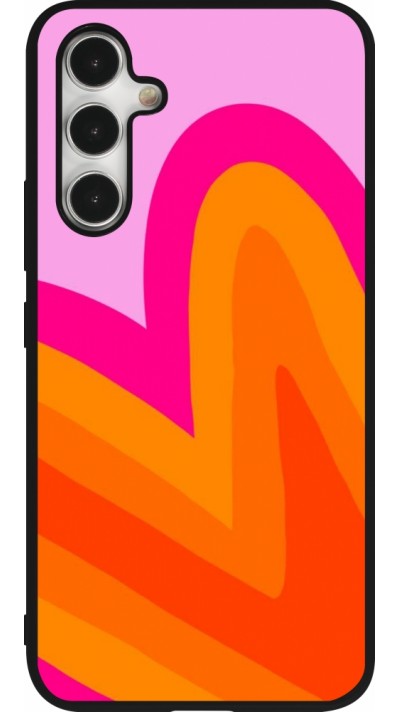 Coque Samsung Galaxy A54 5G - Silicone rigide noir Valentine 2024 heart gradient