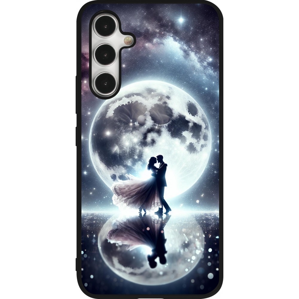 Samsung Galaxy A54 Case Hülle - Silikon schwarz Valentin 2024 Liebe unter dem Mond
