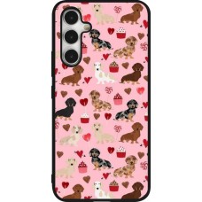 Samsung Galaxy A54 Case Hülle - Silikon schwarz Valentine 2024 puppy love