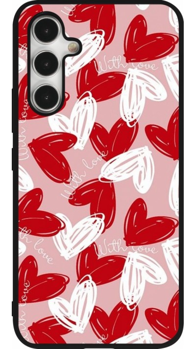 Coque Samsung Galaxy A54 5G - Silicone rigide noir Valentine 2024 with love heart