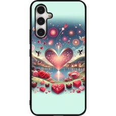 Coque Samsung Galaxy A54 5G - Silicone rigide noir Valentine 2025 Chic