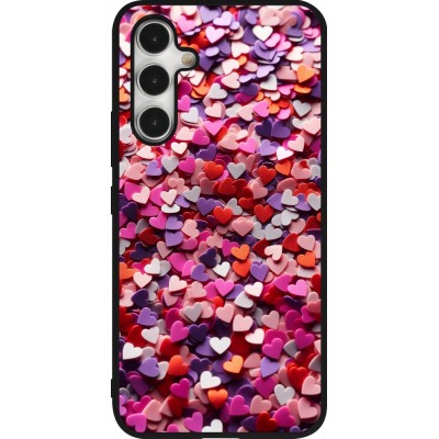 Coque Samsung Galaxy A54 5G - Silicone rigide noir Valentine 2025 Confetti