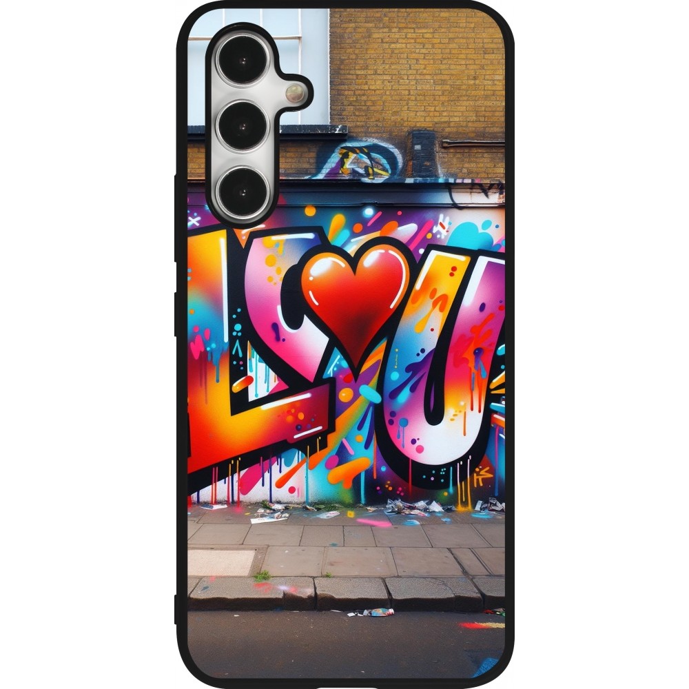 Samsung Galaxy A54 Case Hülle - Silikon schwarz Valentin 2025 Liebe U Tag