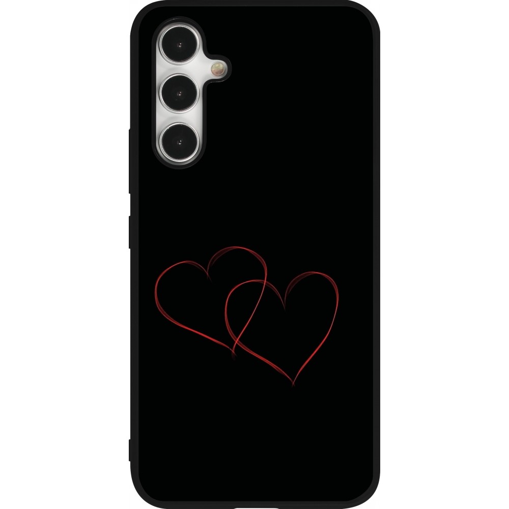 Samsung Galaxy A54 Case Hülle - Silikon schwarz Valentine 2023 attached heart