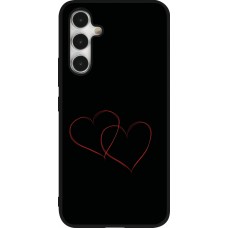Samsung Galaxy A54 Case Hülle - Silikon schwarz Valentine 2023 attached heart