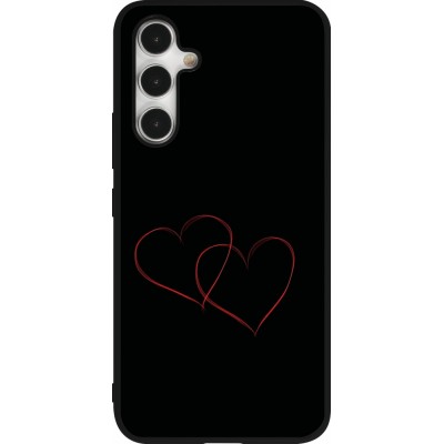 Samsung Galaxy A54 Case Hülle - Silikon schwarz Valentine 2023 attached heart