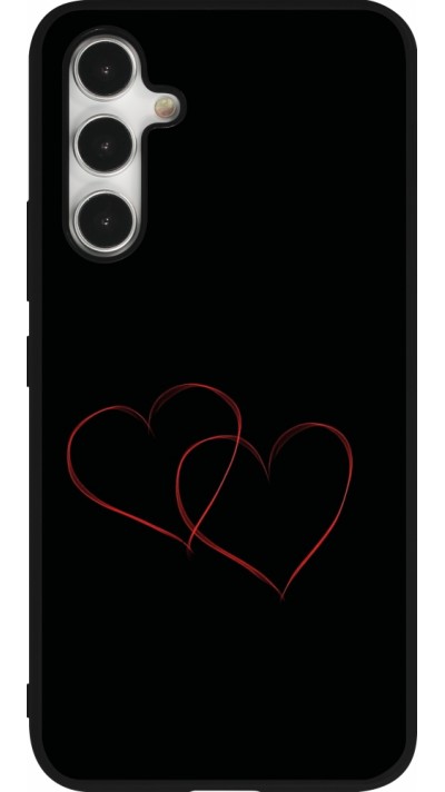 Coque Samsung Galaxy A54 5G - Silicone rigide noir Valentine 2023 attached heart