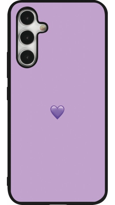 Coque Samsung Galaxy A54 5G - Silicone rigide noir Valentine 2023 purpule single heart
