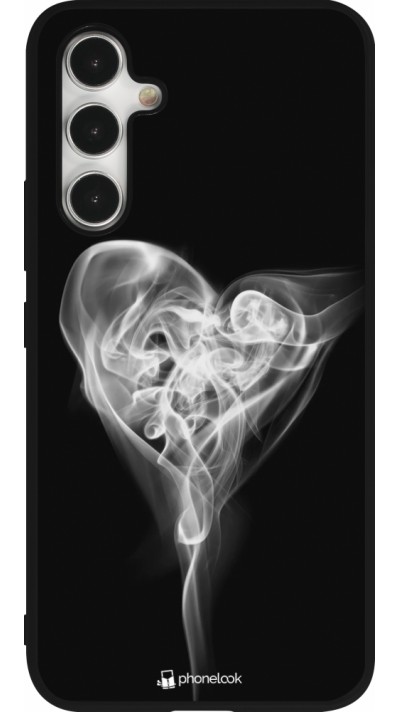 Coque Samsung Galaxy A54 5G - Silicone rigide noir Valentine 2022 Black Smoke