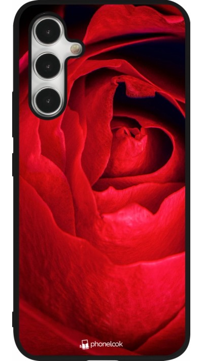 Coque Samsung Galaxy A54 5G - Silicone rigide noir Valentine 2022 Rose