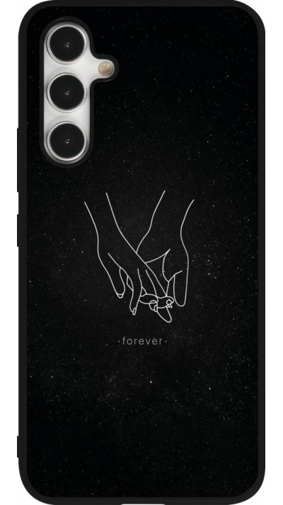 Coque Samsung Galaxy A54 5G - Silicone rigide noir Valentine 2023 hands forever