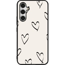 Samsung Galaxy A54 Case Hülle - Silikon schwarz Valentine 2023 minimalist hearts